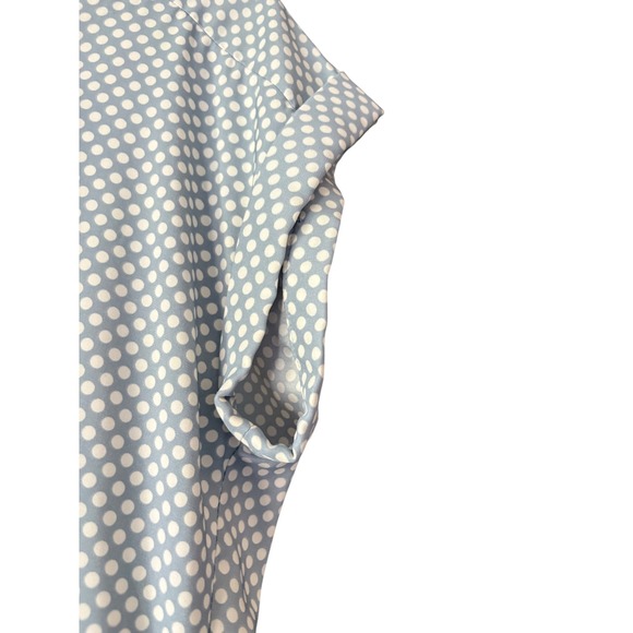 Express Women's Polka Dot Top‎ Blouse Gold Zipper Detail Short Sleeve - Picture 4 of 5